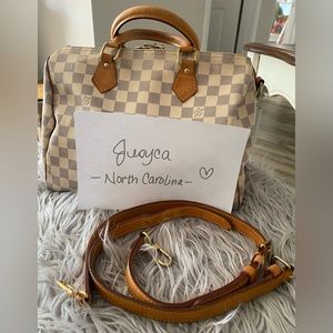 Authentic Louis Vuitton Speedy 30 Bandouliere Damier Azur